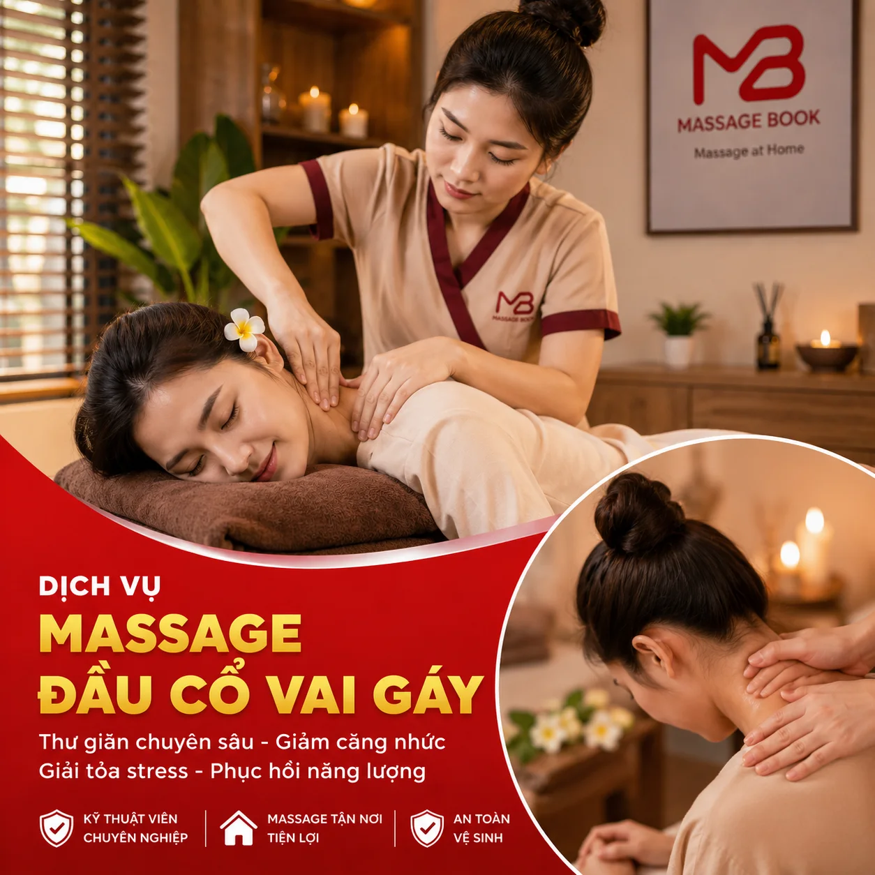 Neck and shoulder tension relief massage