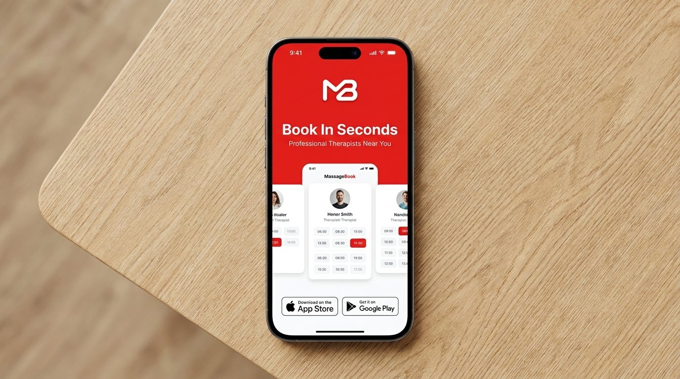 MassageBook mobile application user interface