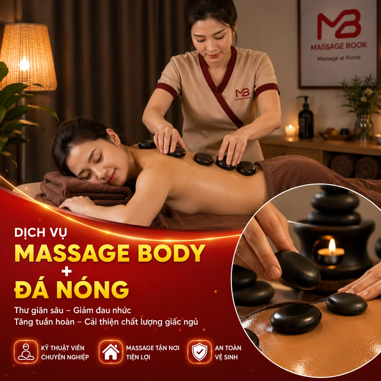 Massage đá nóng tại nhà